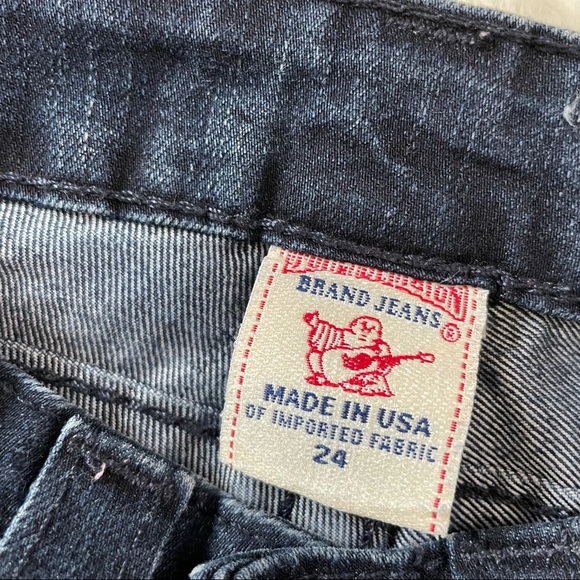 True Religion Vintage Rhinestone Disco Billy Big T Jeans Sz 24 RARE - Picture 5 of 13